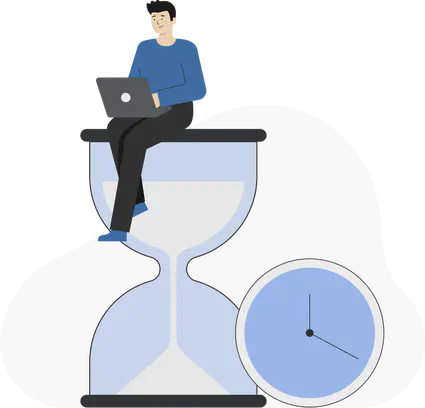 Hourglass symbolizing rapid iteration cycles and efficient project development at FarkashTech Solutions Inc.